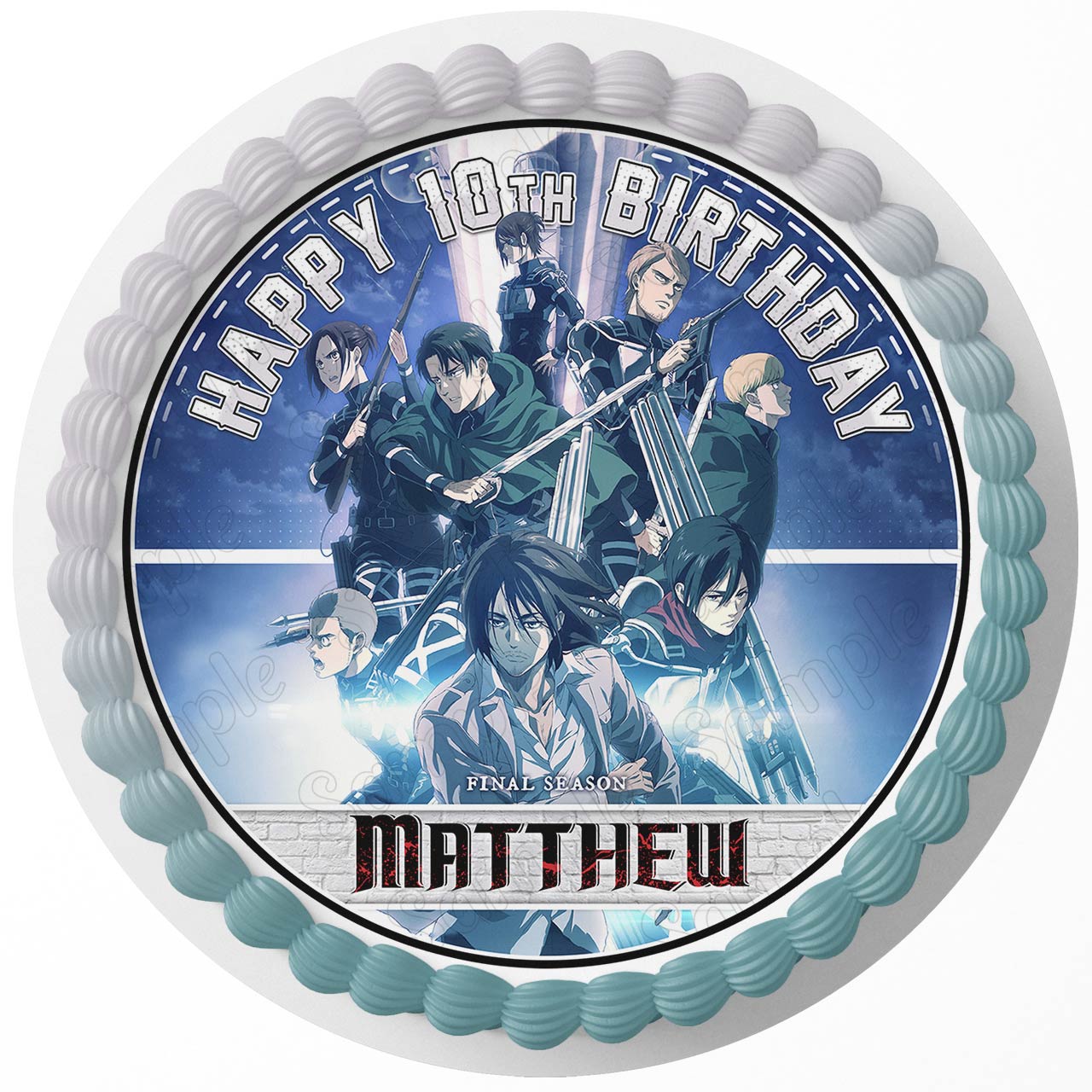 Titan Kids Fun Attack Round – Icing Sheet Birthday - Personalized Edible Cake Topper | Custom Icing Sheet | Birthday Cake Decoration