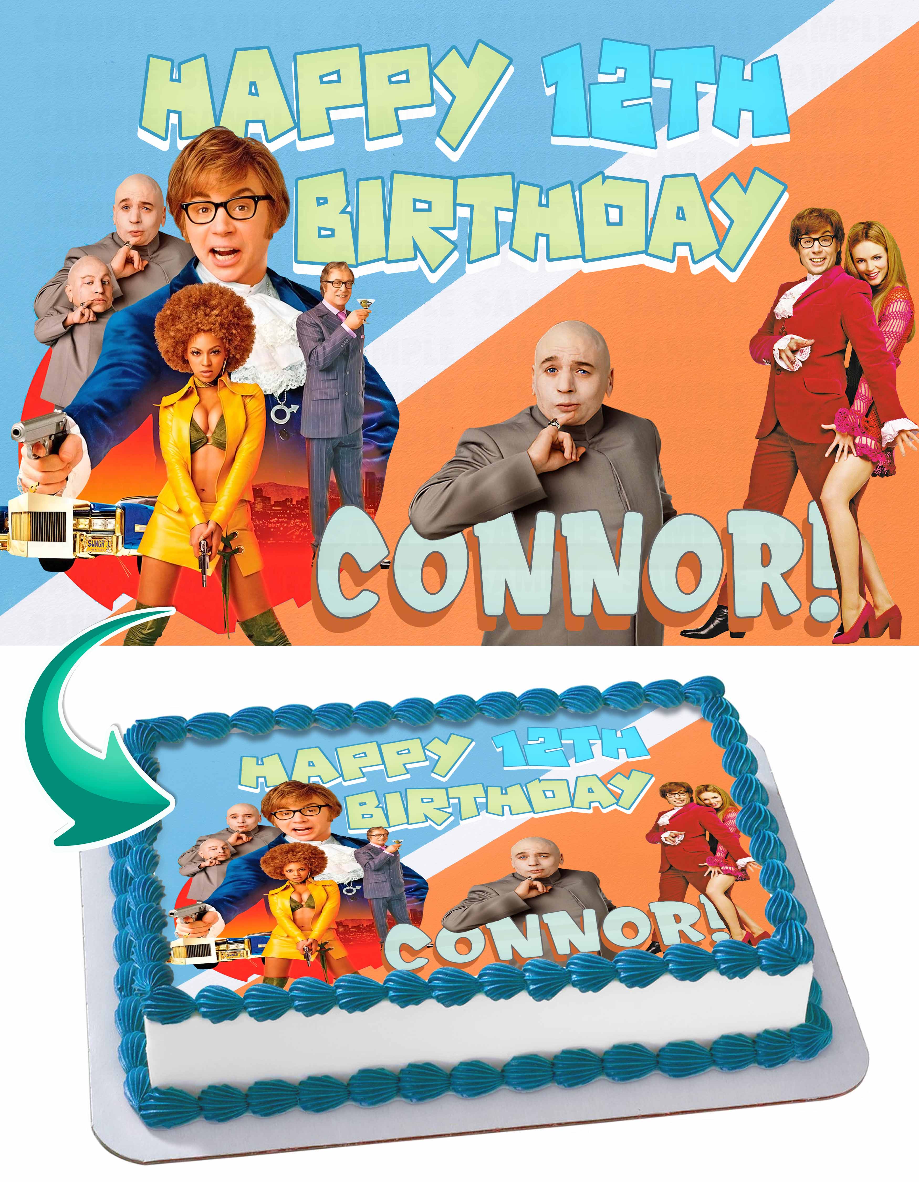 Austin Powers Edible Cake Topper