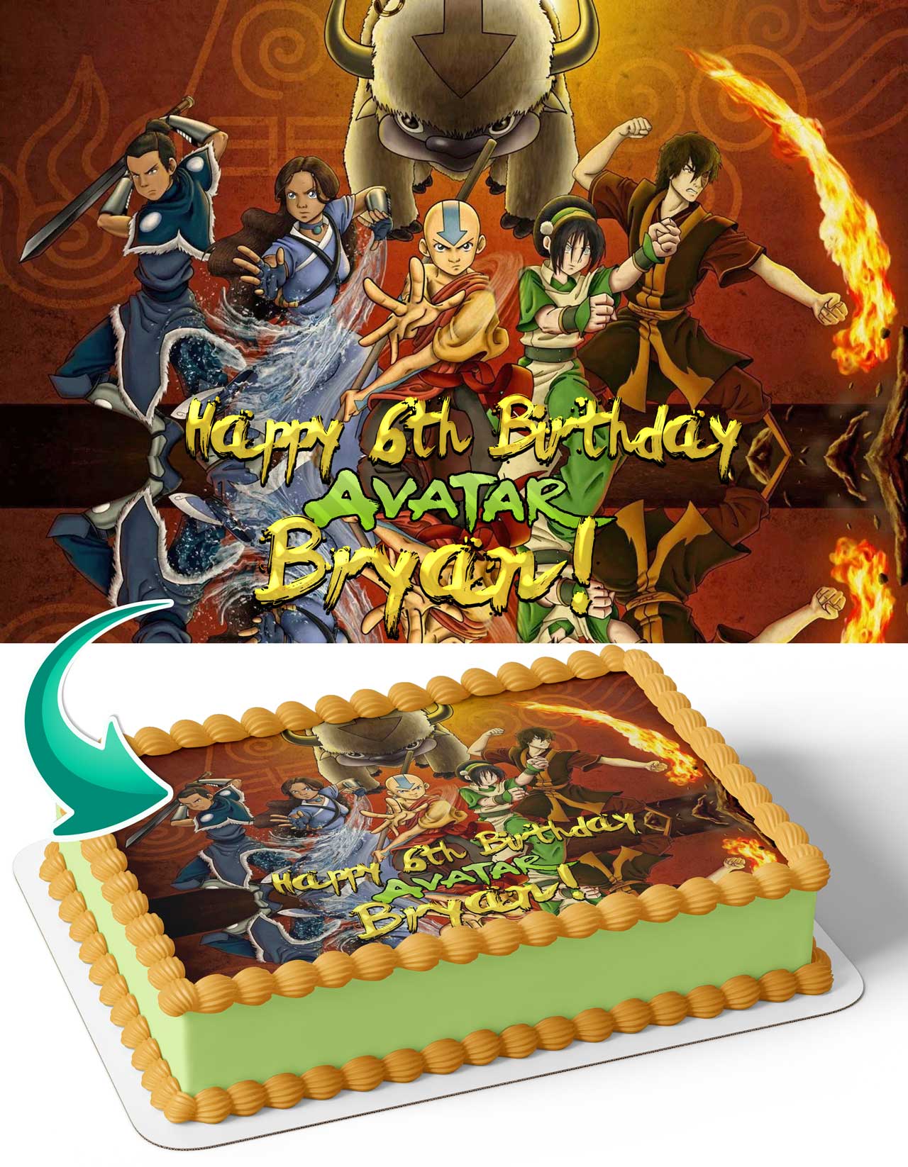 Avatar The Last Airbender AV Edible Cake Topper