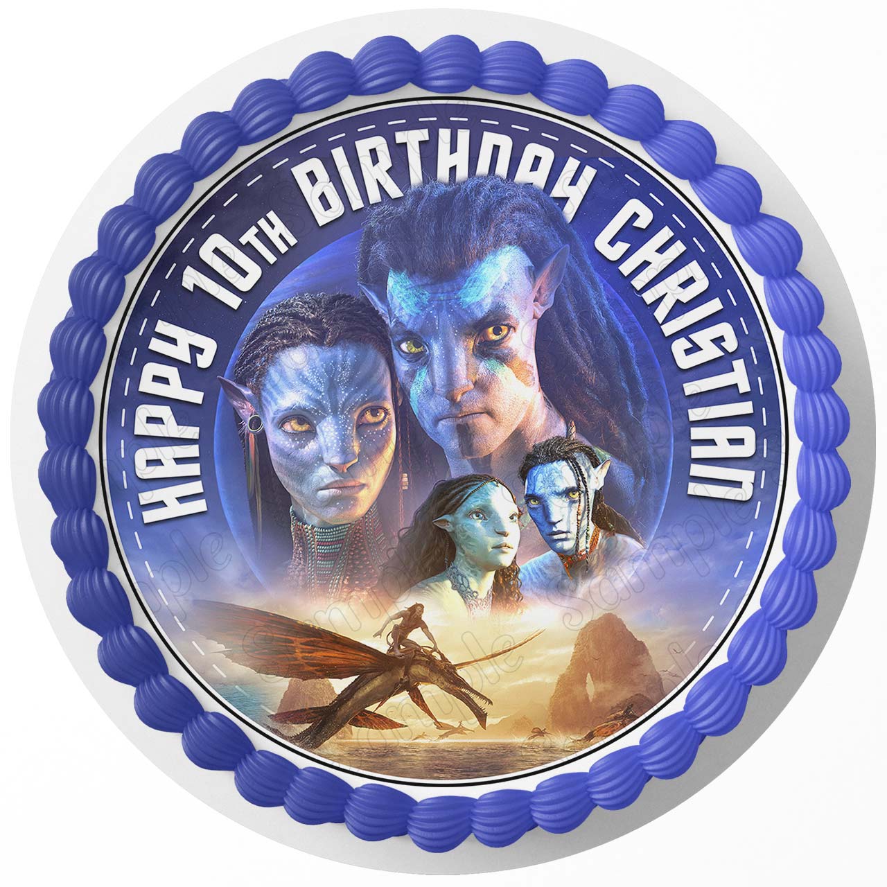 Avatar Kids Way of Water Round – Icing Sheet Birthday - Personalized Edible Cake Topper | Custom Icing Sheet | Birthday Cake Decoration