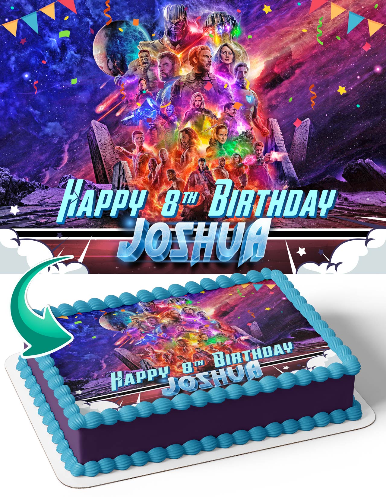 Heroes Marvol Super Heroes Edible Cake Topper