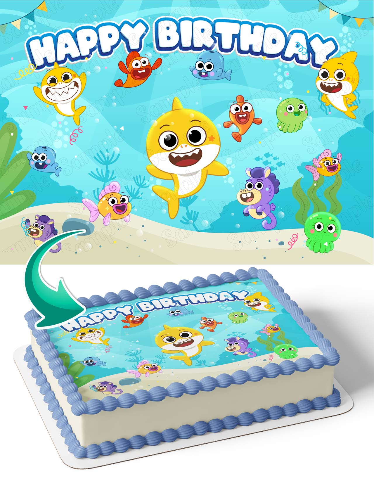 Baby Shark Big Show Yellow P Edible Cake Topper