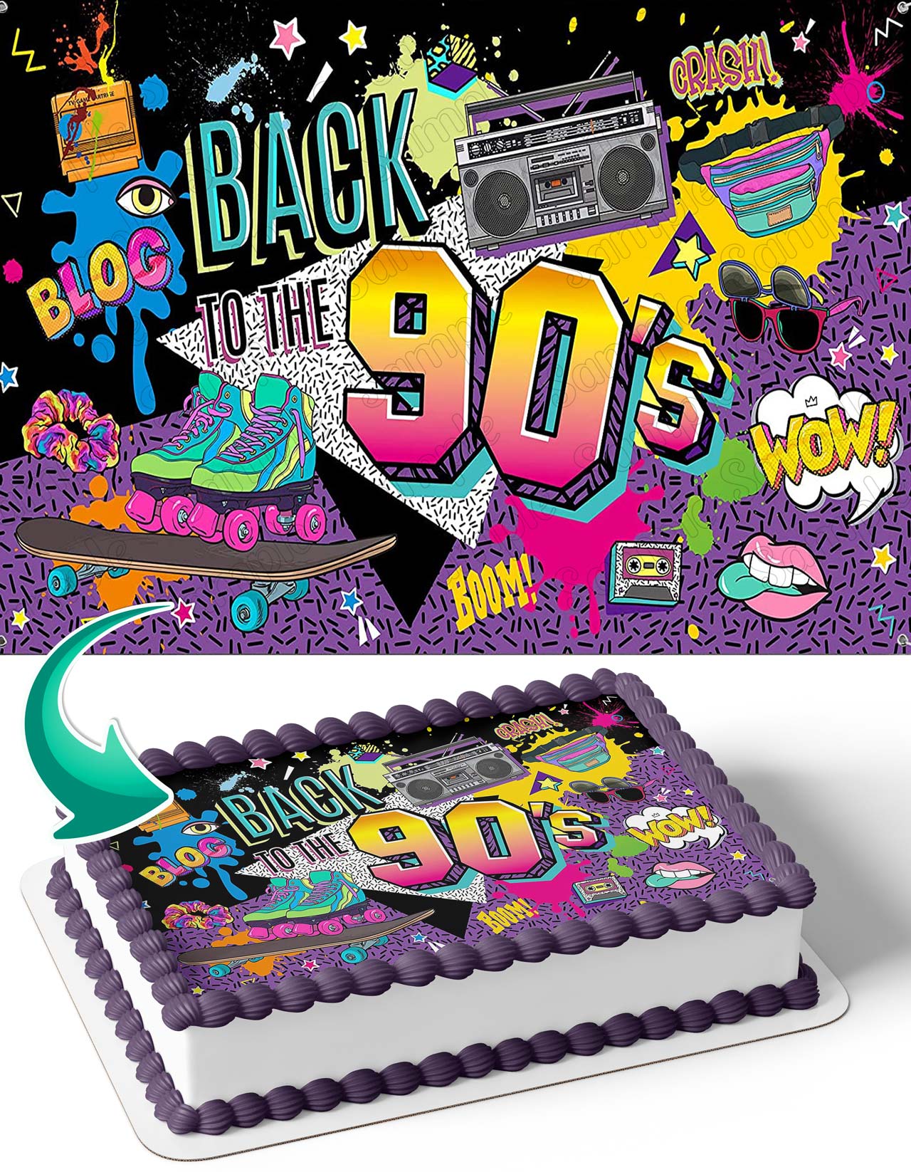 Back To 90s Hip Hop Rap Edible Cake Topper