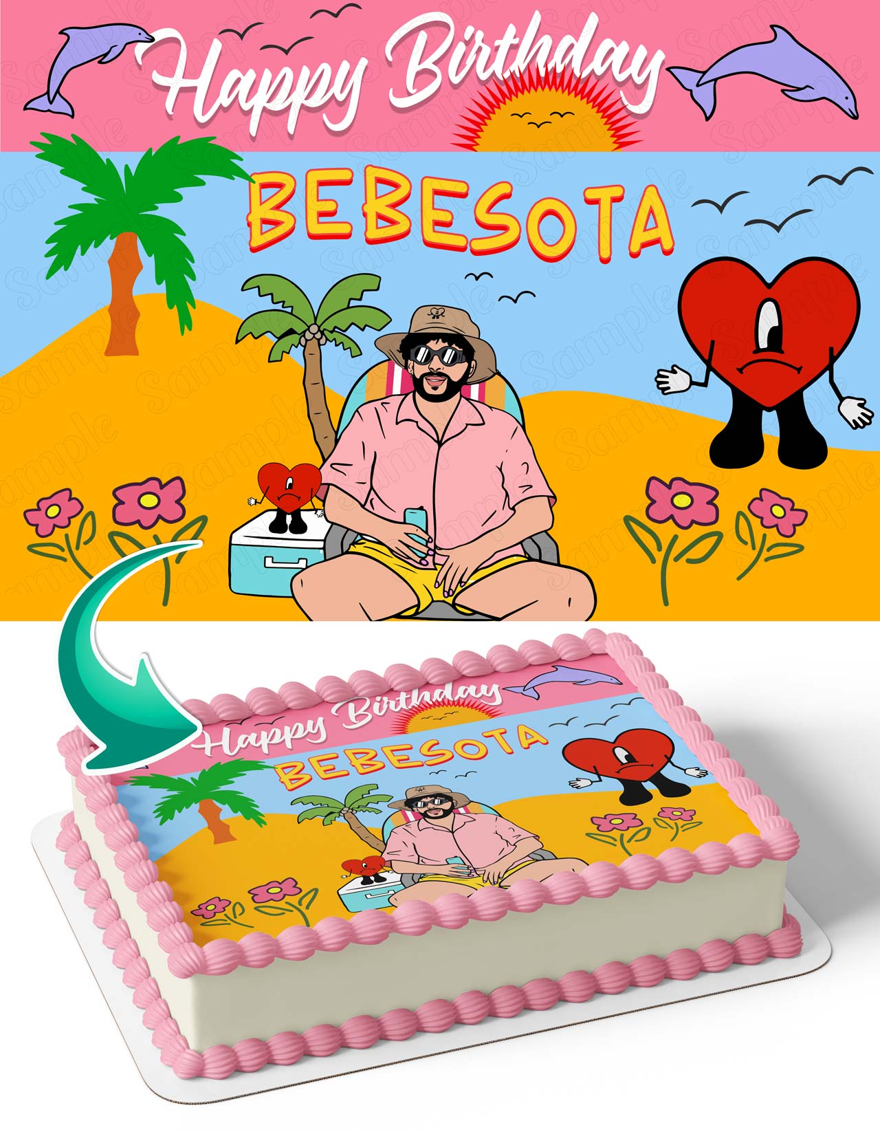 Benito Bunny Fun Bad Bebesota Neverita Edible Cake Topper