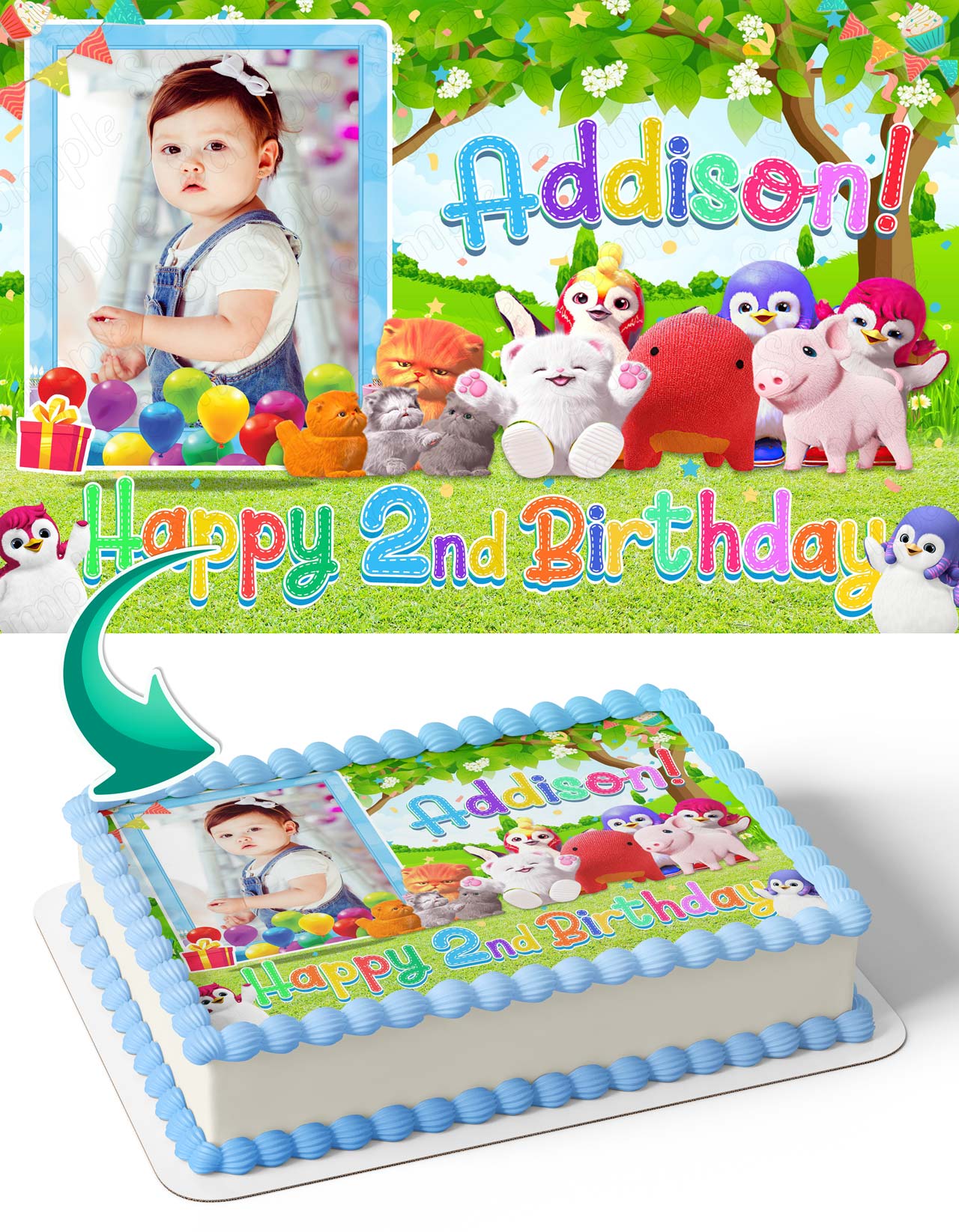 Badanamu Photo Frame – Birthday Image - Personalized Edible Cake Topper | Custom Icing Sheet | Birthday Cake Decoration | Photo Cake Image