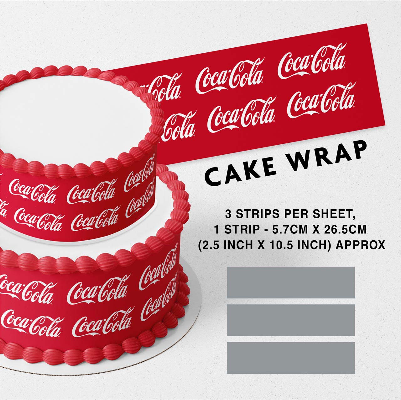 Drink Cola Soda Edible Icing Printed Cake Wrap Strips Topper Ribbon Border image 0