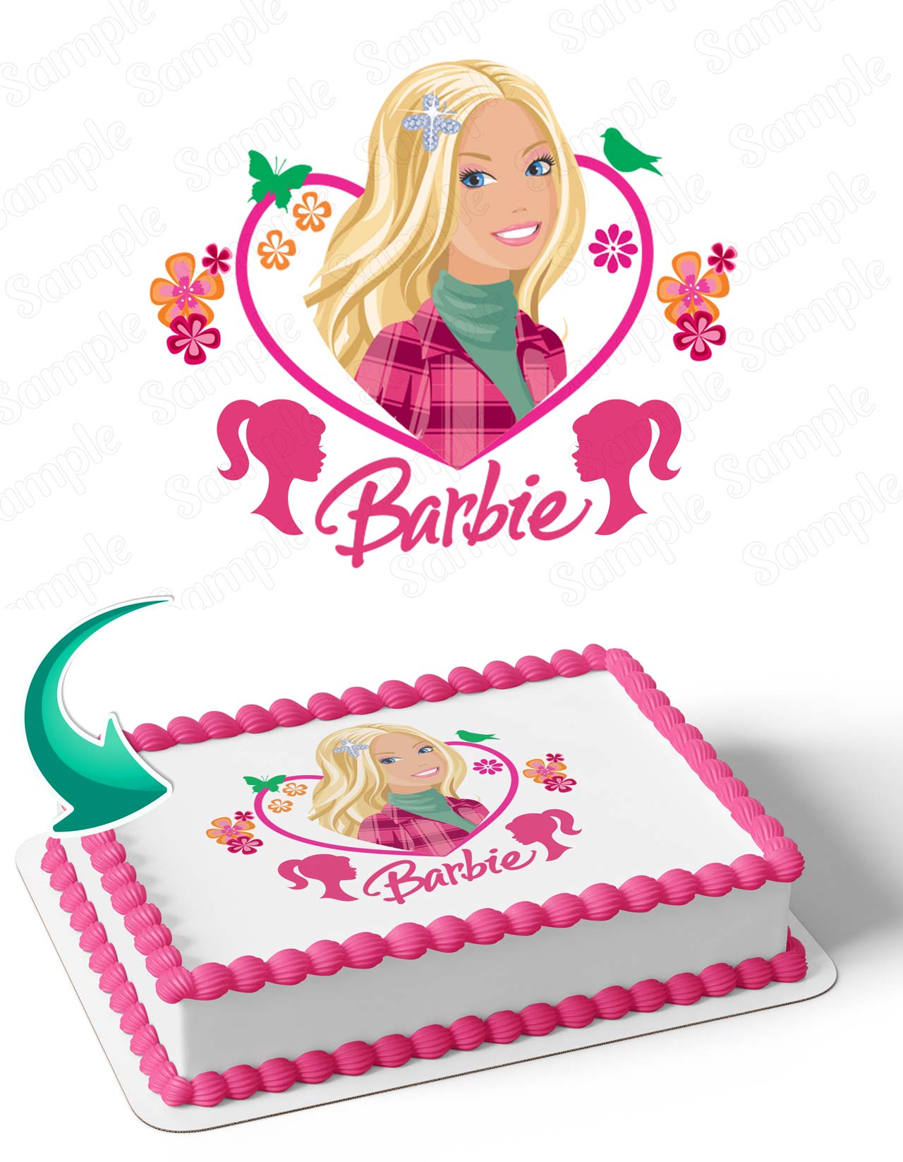 Barbie Logo Deco Cake Wrap Edible Cake Topper
