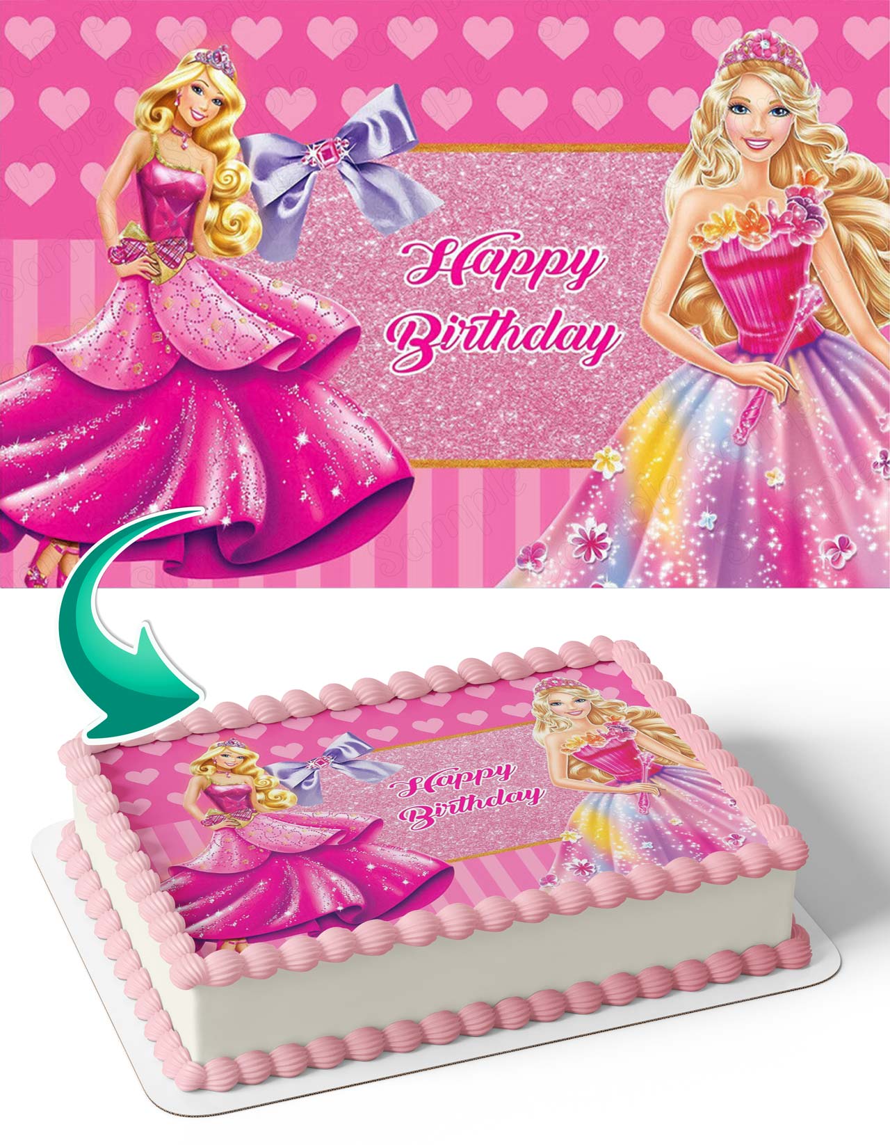 Barbie Princess Pink PB Edible Cake Topper