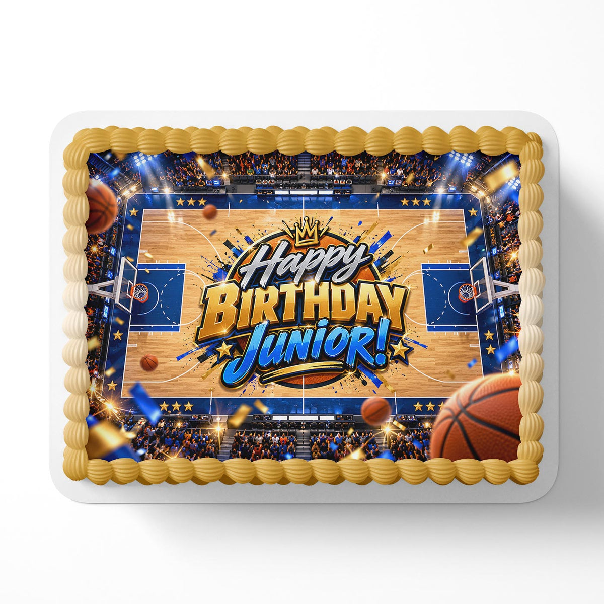 Basketball Court Hoop Edible Cake Topper | Birthday Cake Decoration | Photo Cake Image | Custom Edible Cake Topper