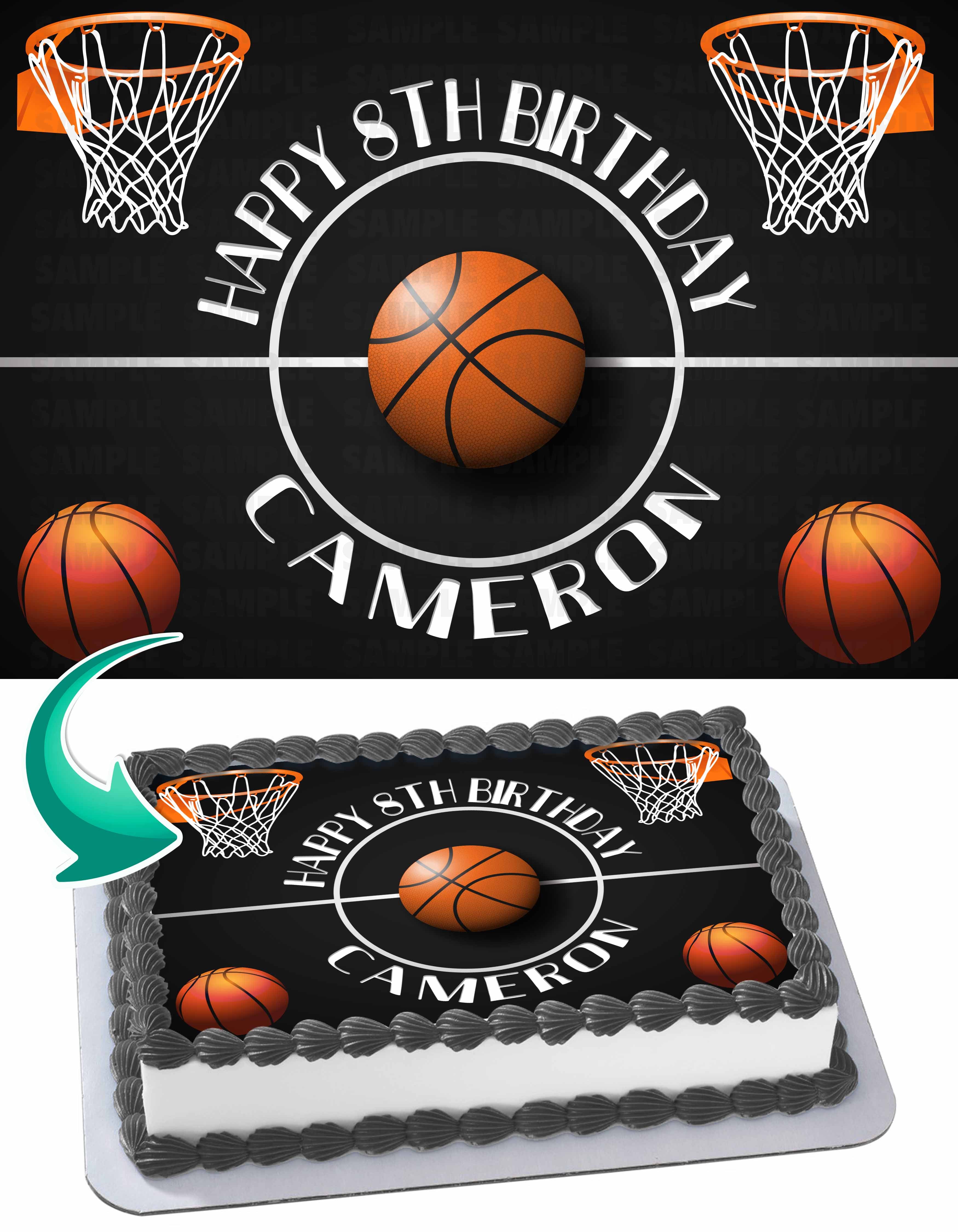 Basketball Fan Edible Cake Topper