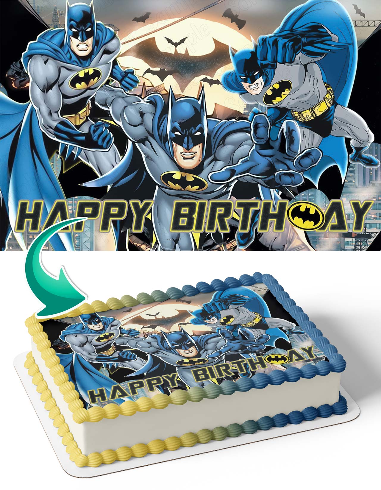 Batman Gotham Knight Edible Cake Topper