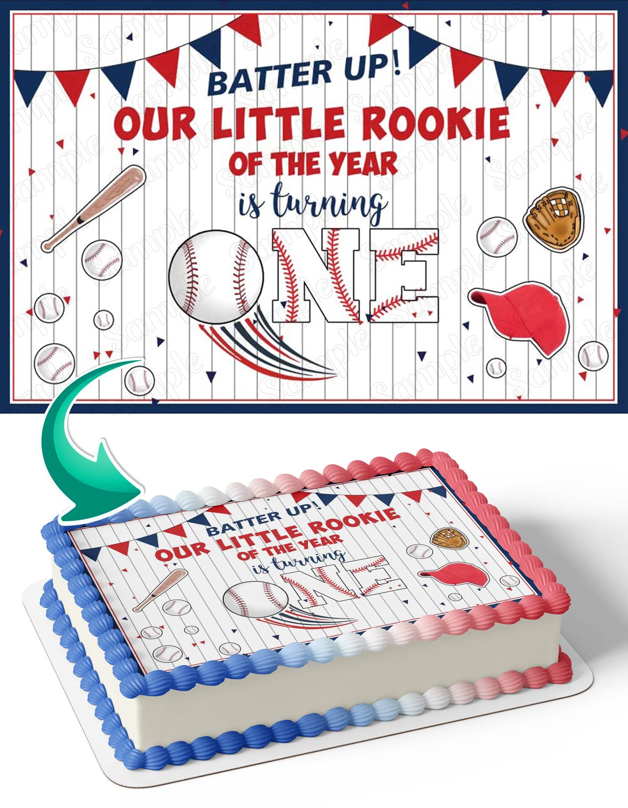 Batter Up Our Little Of The Year Is Turning One Edible Cake Topper