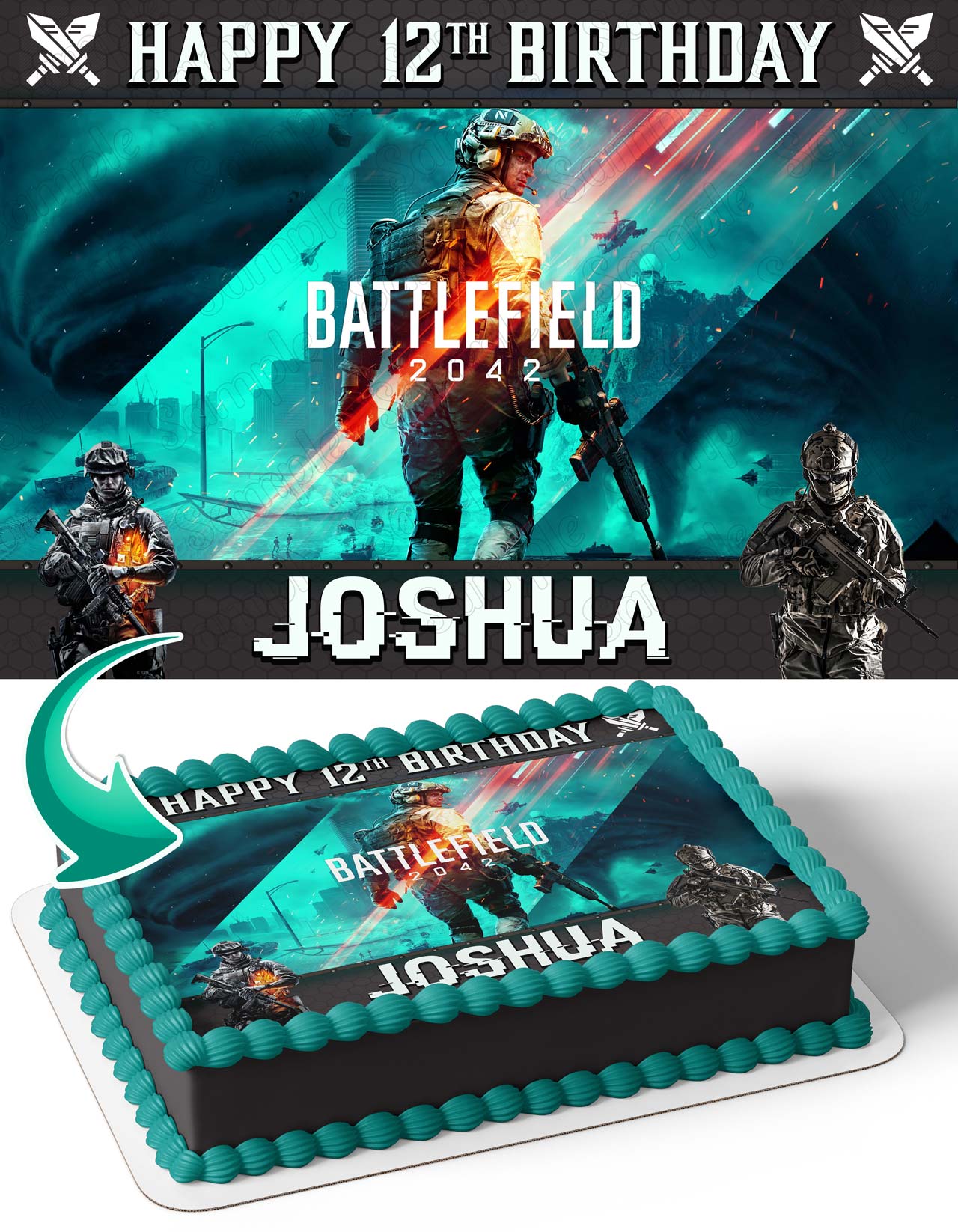 Battlefield 2042 Edible Cake Topper