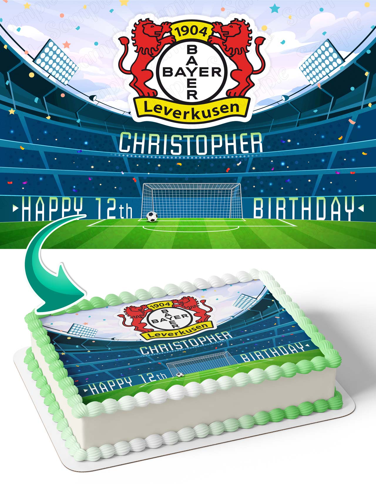 Bayer 04 Leverkusen Edible Cake Topper