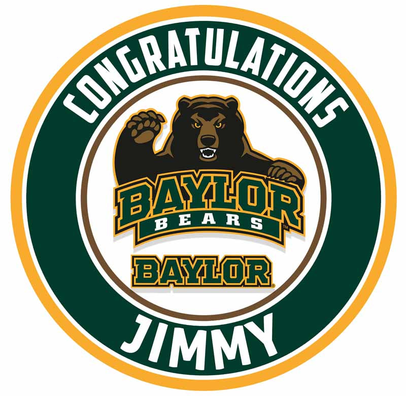 Baylor Bears Round – Icing Sheet Birthday - Personalized Edible Cake Topper | Custom Icing Sheet | Birthday Cake Decoration | Photo Cake Image