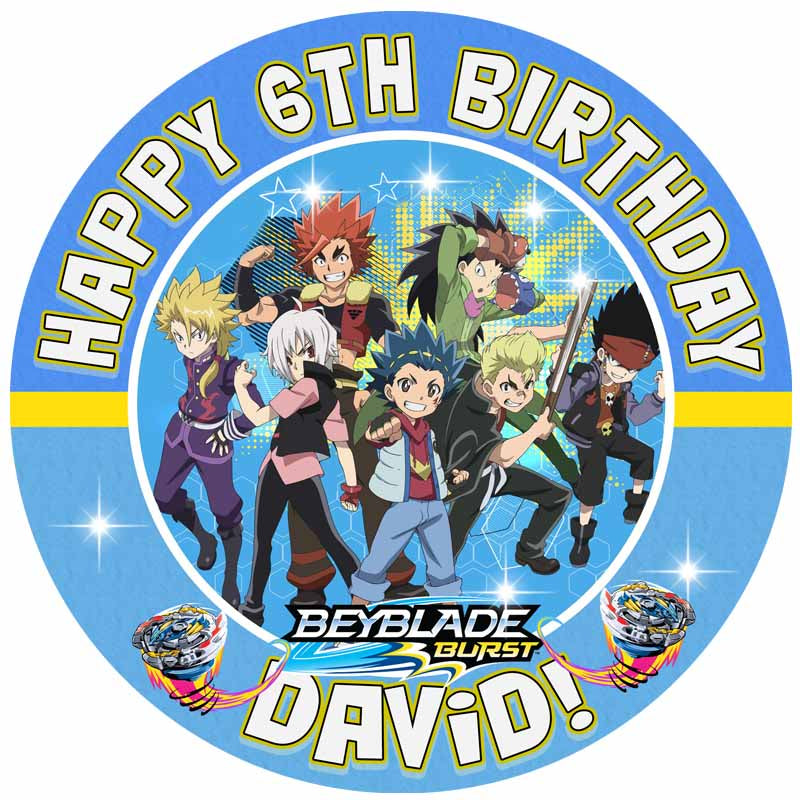 Bey Gamers Blade Kids Fun Round – Icing Sheet Birthday - Personalized Edible Cake Topper | Custom Icing Sheet | Birthday Cake Decoration