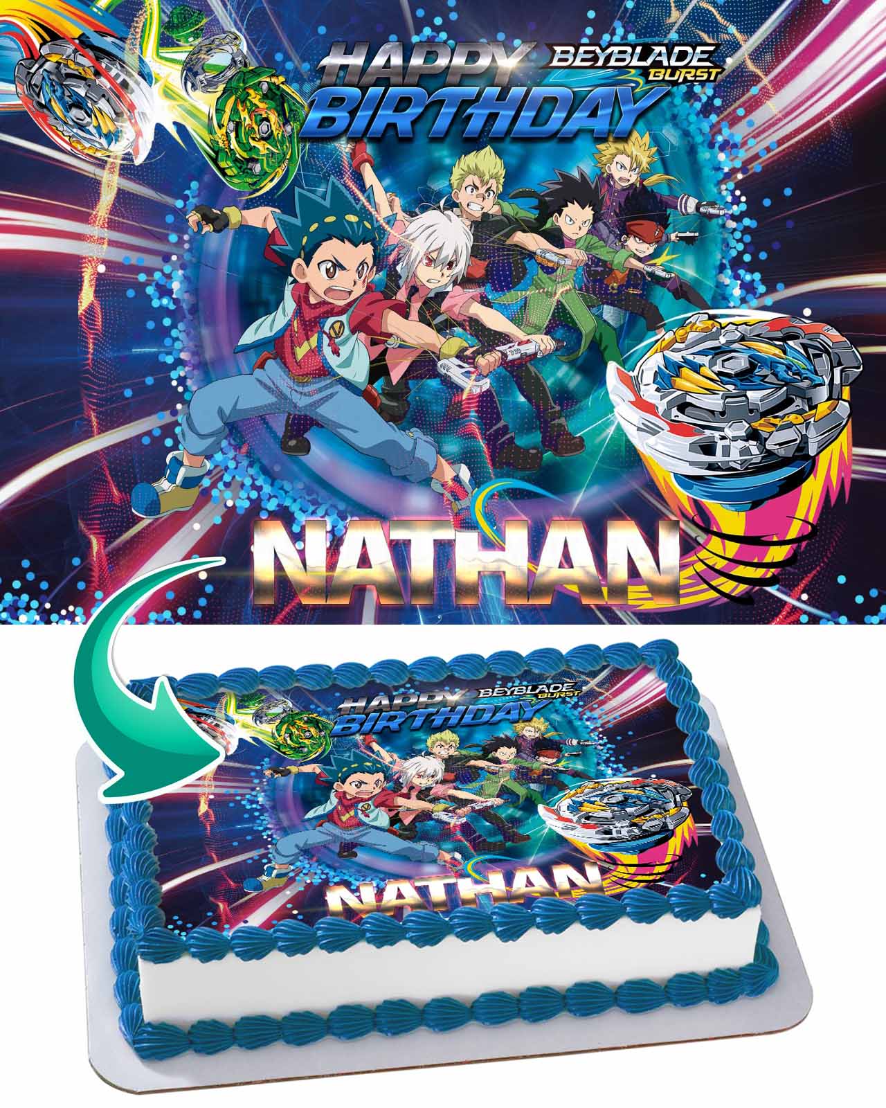 Beyblade BDA Edible Cake Topper