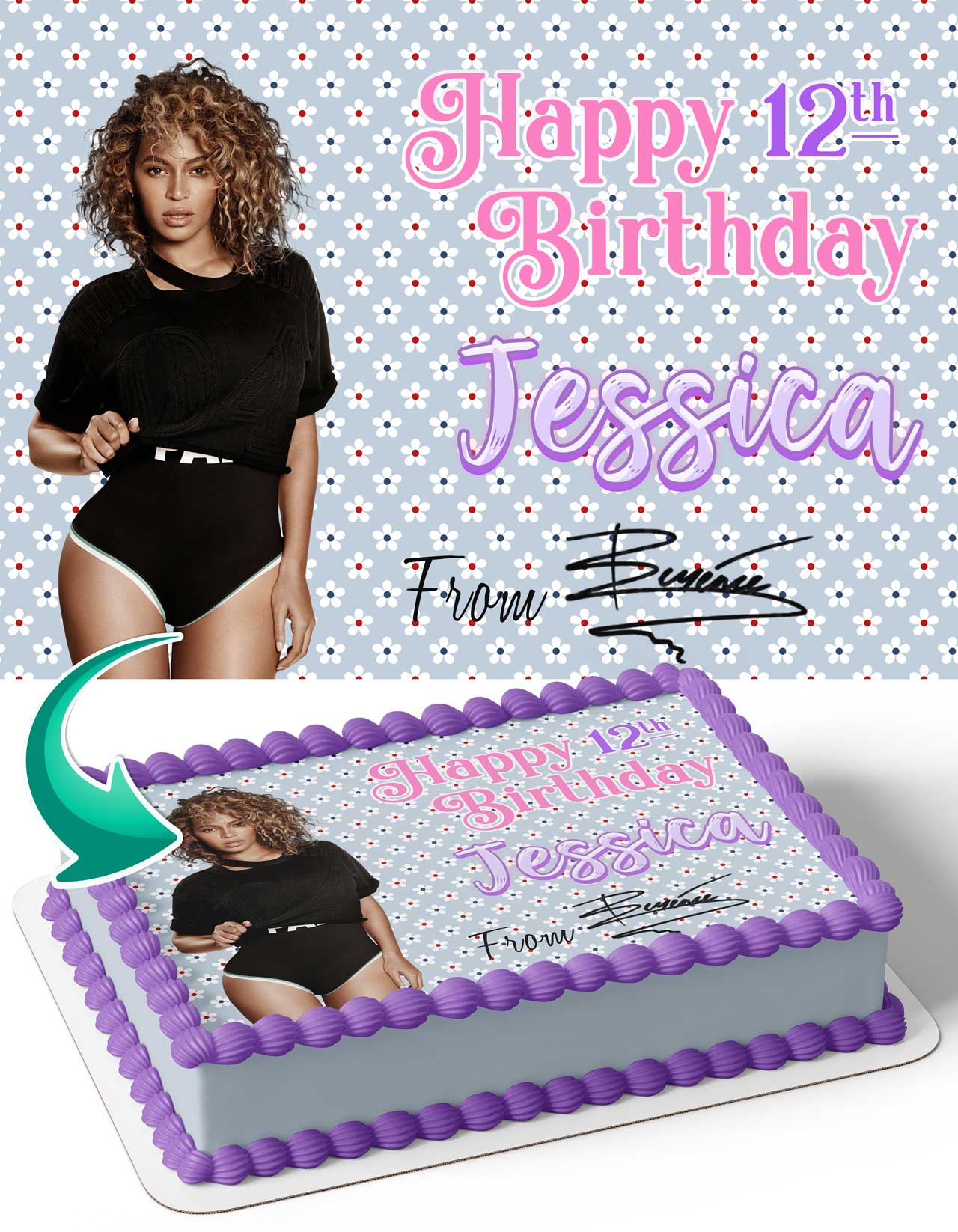 Beyonce B Edible Cake Topper