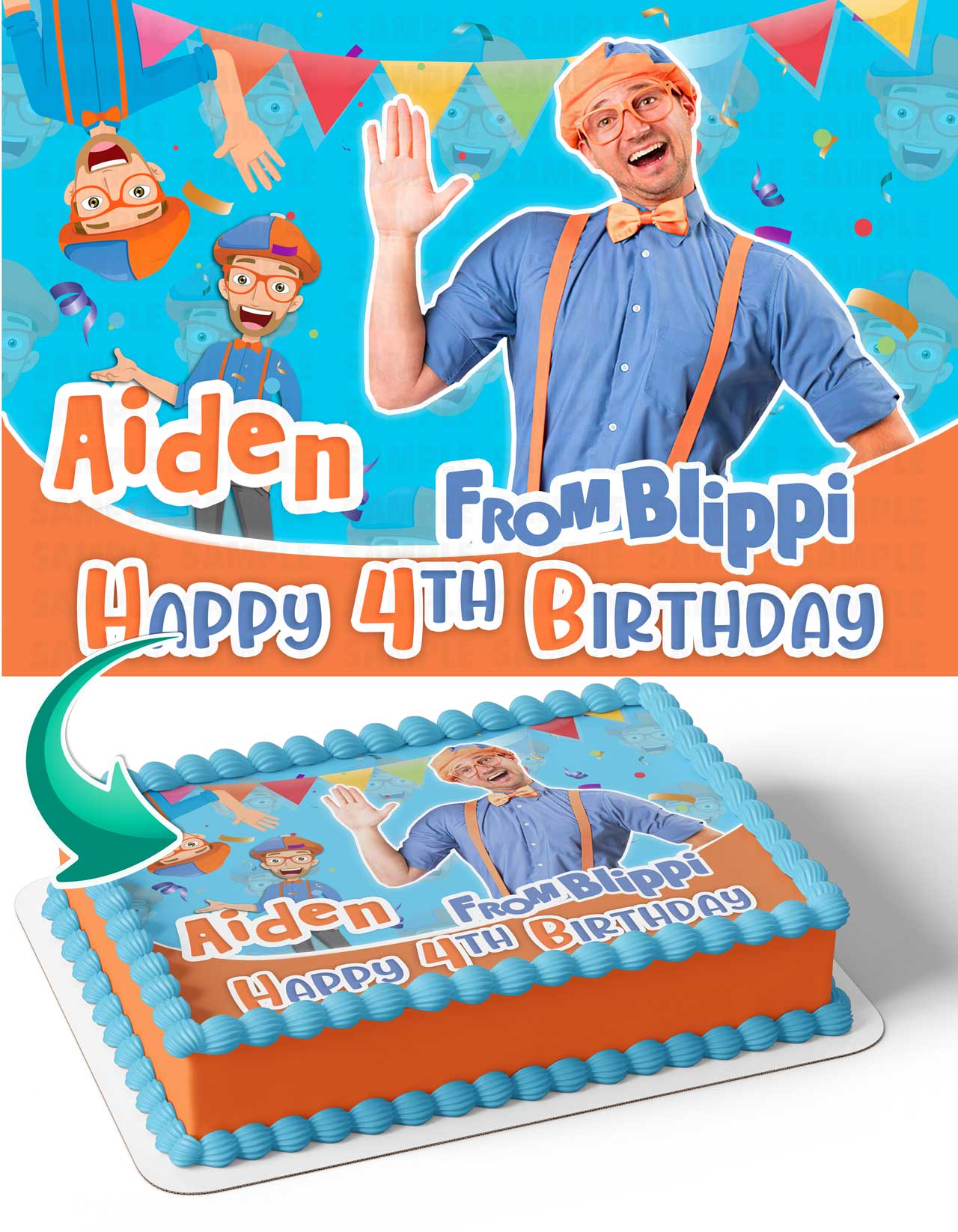 Blippi BP Edible Cake Topper