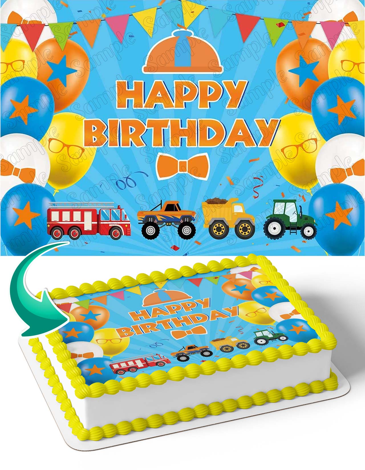 Blippi Kids Learning Games Edible Cake Topper