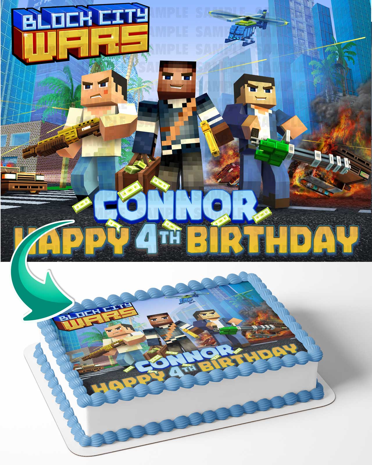 Block City Wars Edible Cake Topper