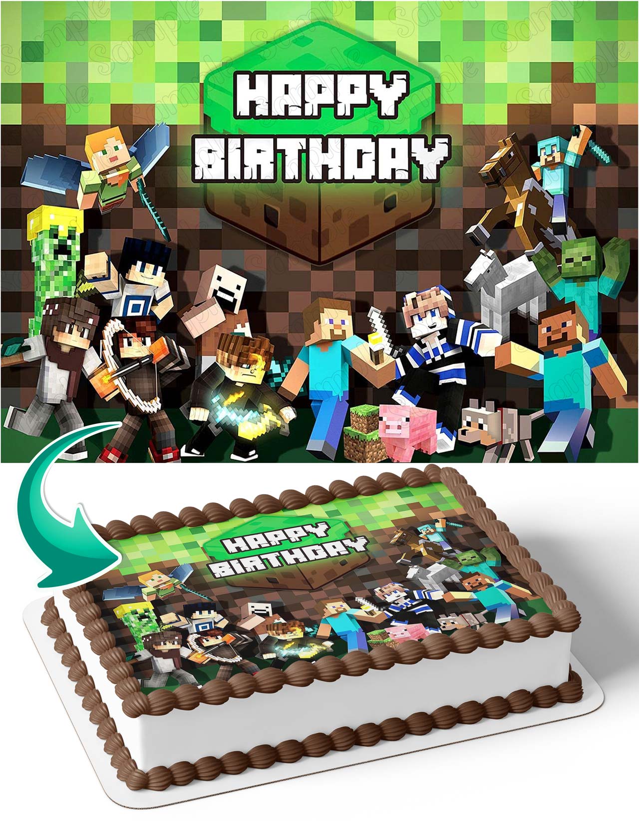 Blocks Build Pixel Mine Blocks Pixel Craft Edible Cake Topper