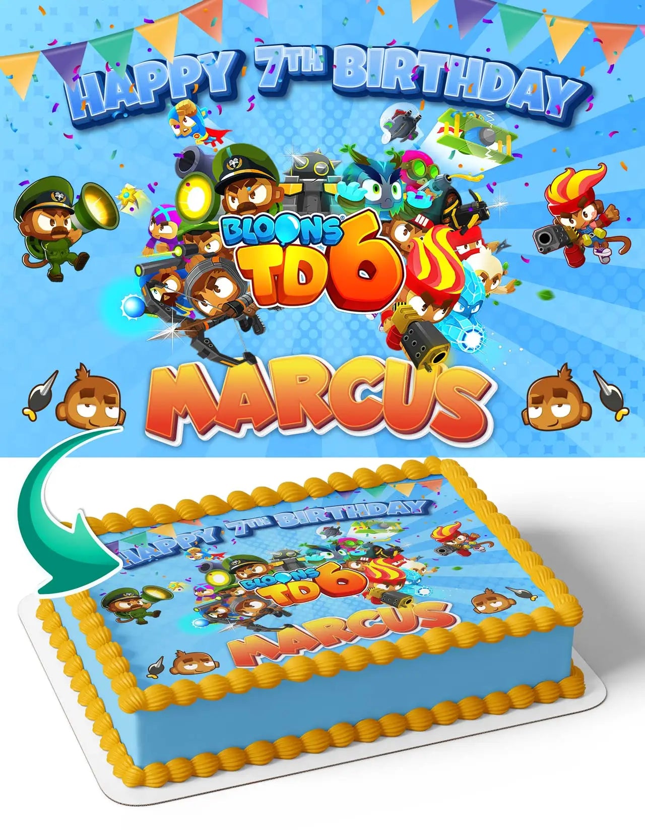 Bloons Kids Gamers 6 Edible Cake Topper