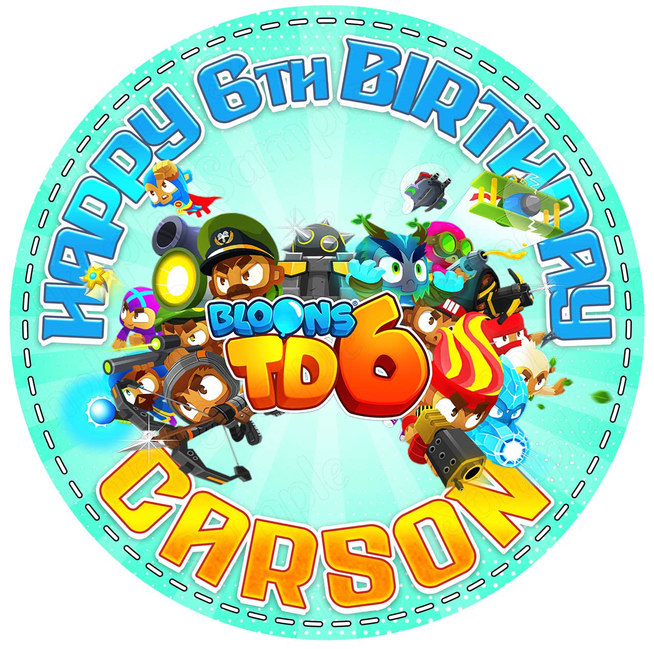 Bloons Gamers Kids Fun Deco Round – Icing Sheet Birthday - Personalized Edible Cake Topper | Custom Icing Sheet | Birthday Cake Decoration