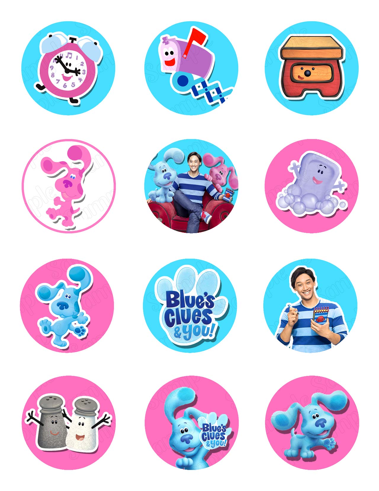 Blues Clues Edible Cupcake Toppers – Round Icing Sheet Birthday P - Edible Cake Topper | Icing Sheet | Birthday Cake Decoration