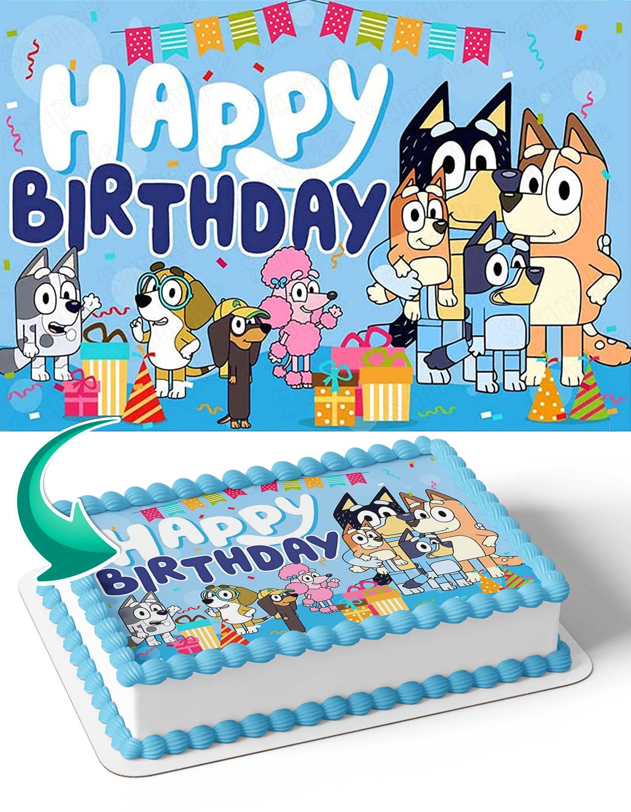 Blue Puppies BL Edible Cake Topper
