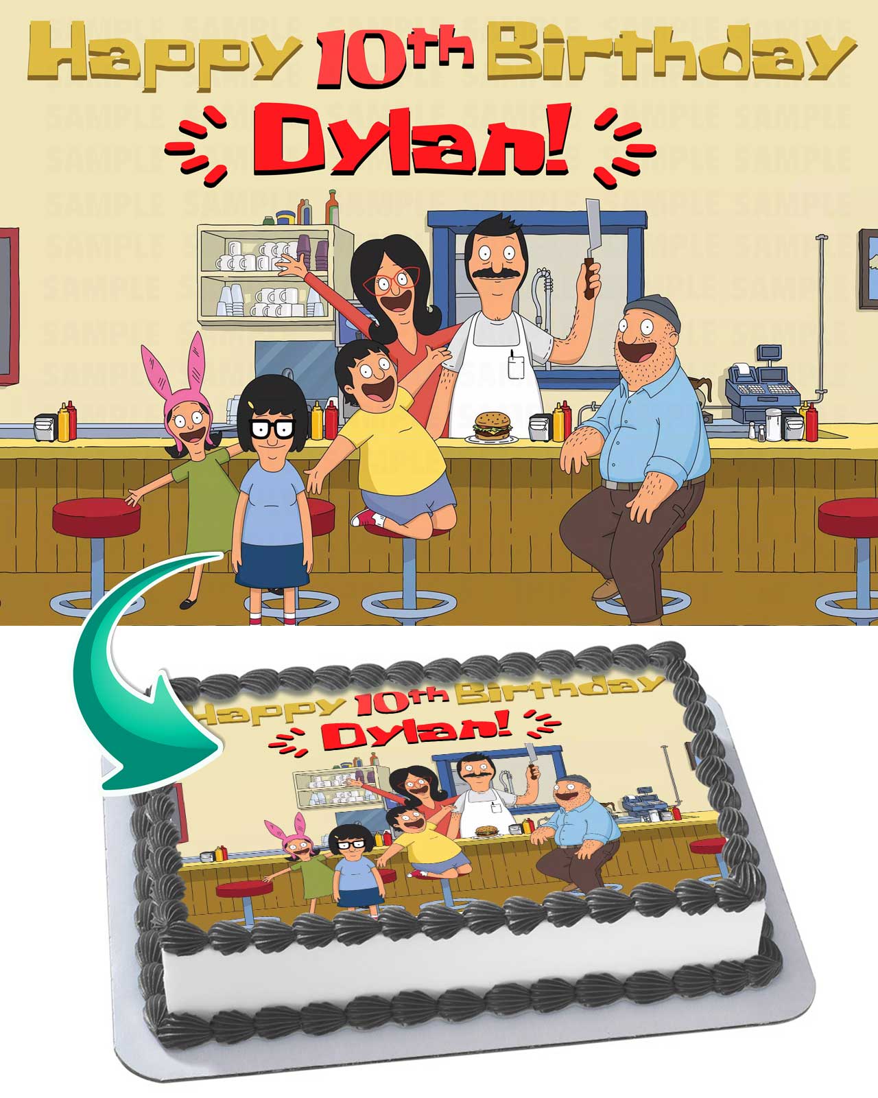 Bobs Burger Edible Cake Topper