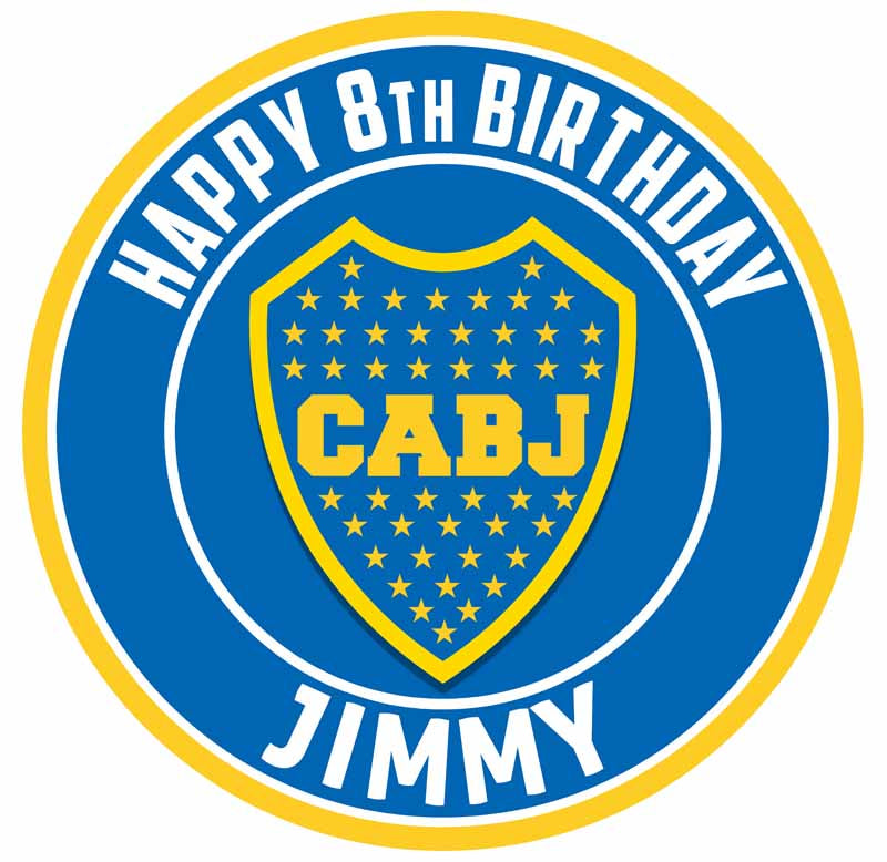 Boca Juniors Round – Icing Sheet Birthday - Personalized Edible Cake Topper | Custom Icing Sheet | Birthday Cake Decoration | Photo Cake Image