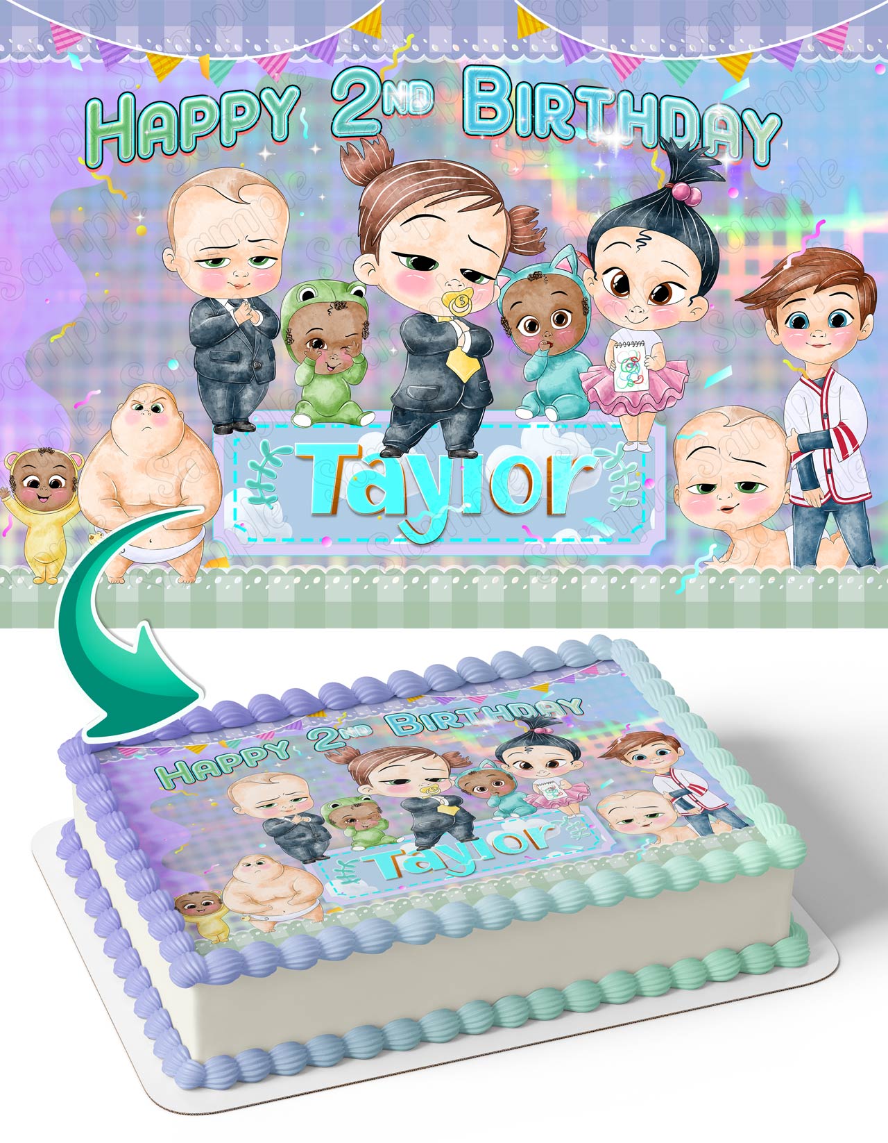 Kids Baby Girl Boys Cute Kids Edible Cake Topper