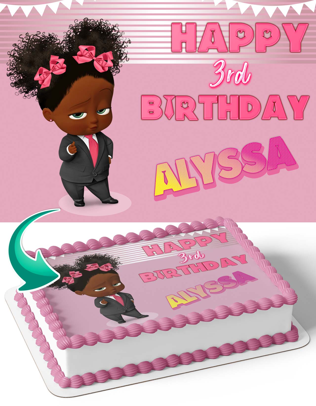Baby Kids Girl Edible Cake Topper