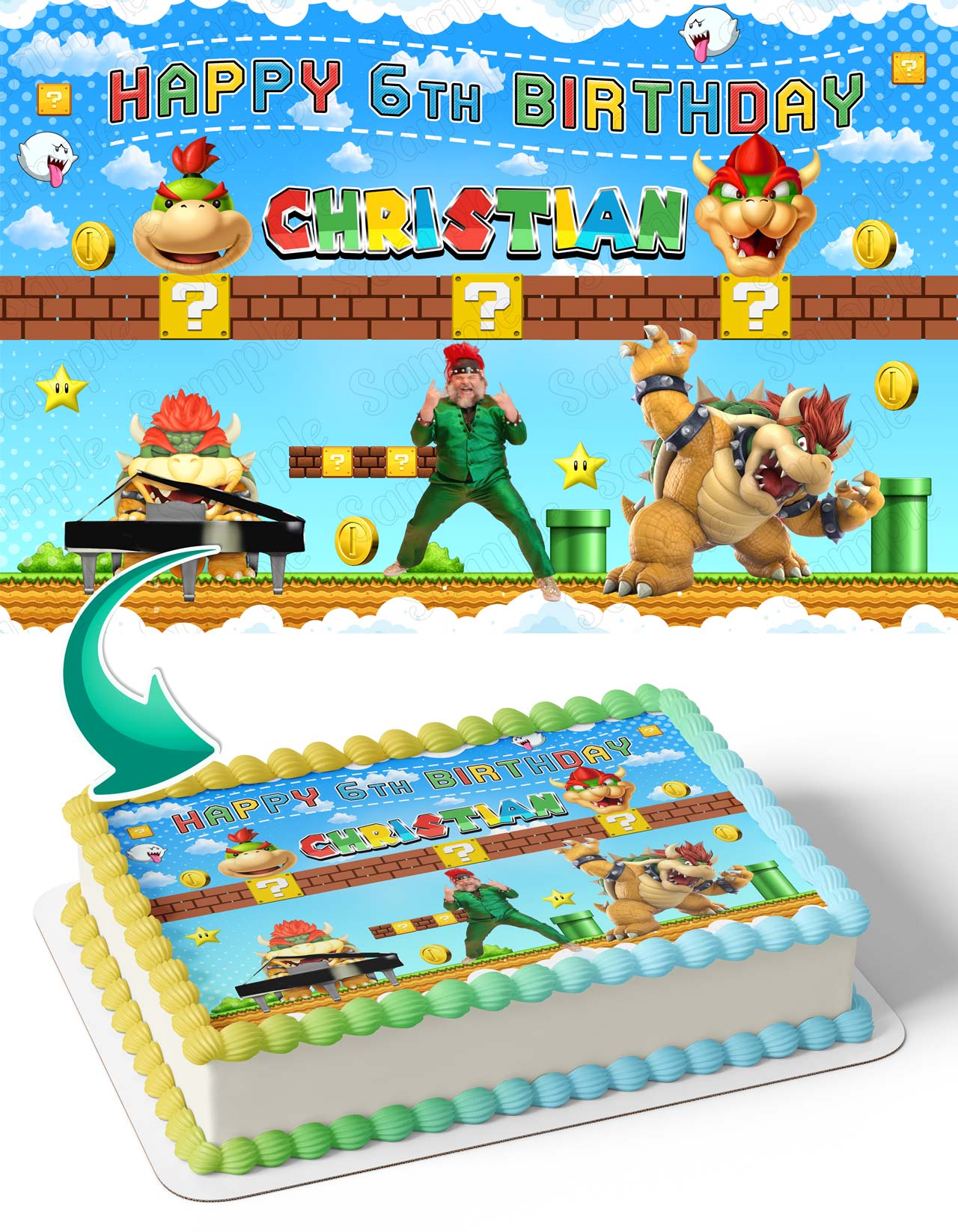 Bowser Jack Black Edible Cake Topper