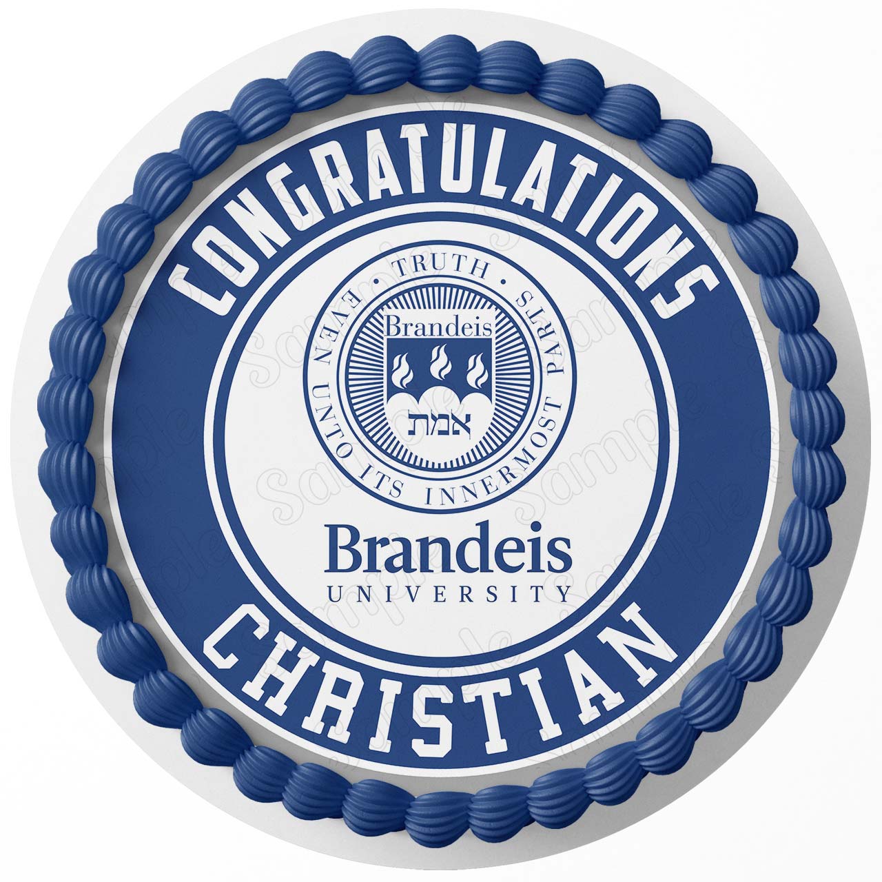 Brandeis University Round – Icing Sheet Birthday - Personalized Edible Cake Topper | Custom Icing Sheet | Birthday Cake Decoration