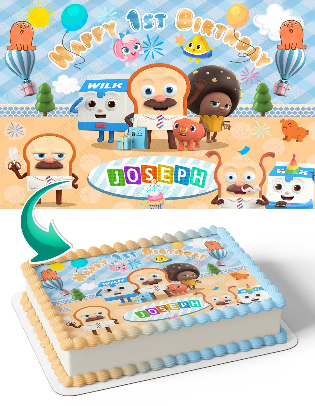 Bread Barbershop Edible Cake Topper