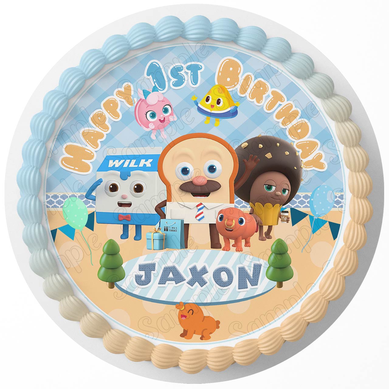 Bread Barbershop Round – Icing Sheet Birthday - Personalized Edible Cake Topper | Custom Icing Sheet | Birthday Cake Decoration | Photo Cake Image