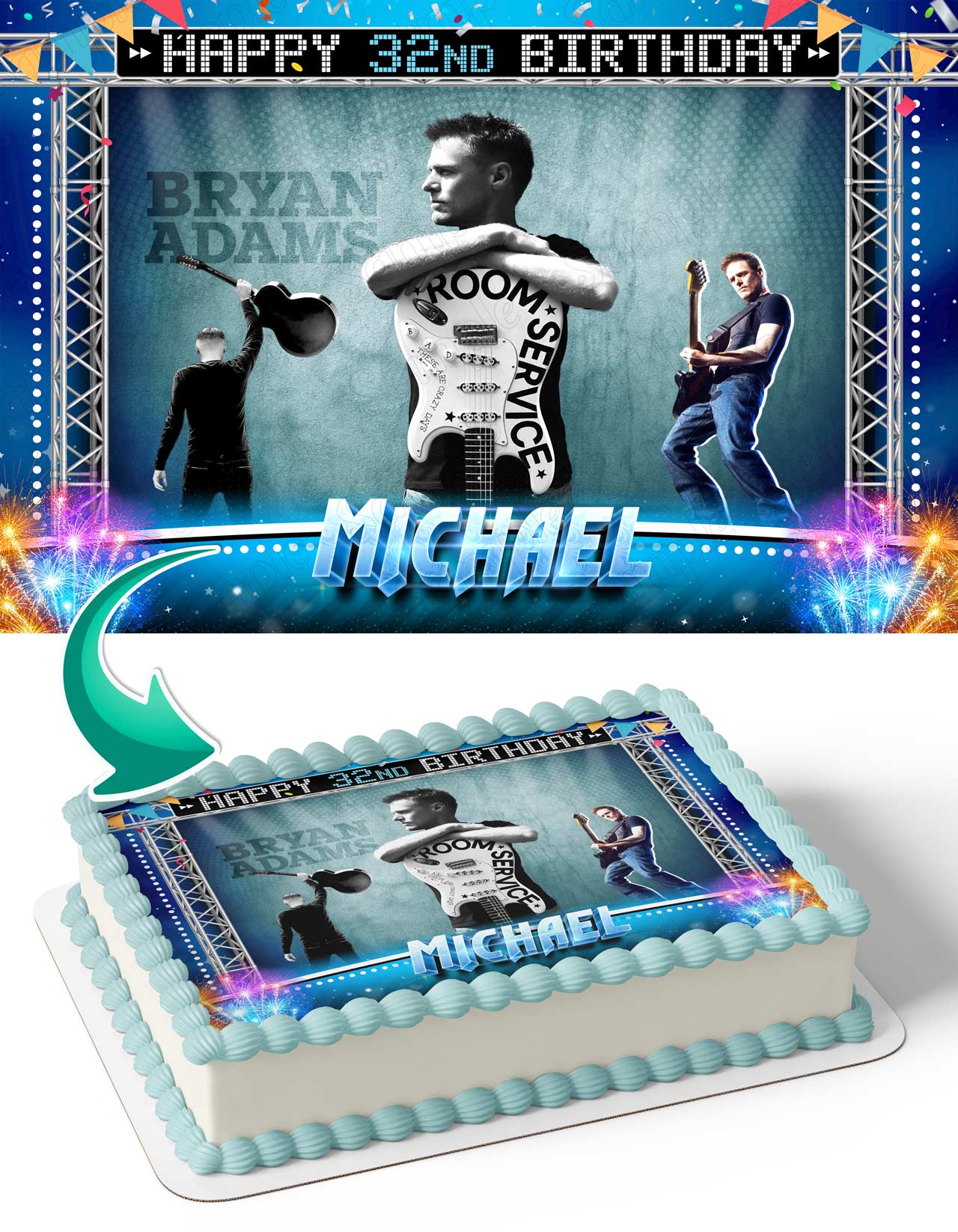 Bryan Adams Singer Edible Cake Topper