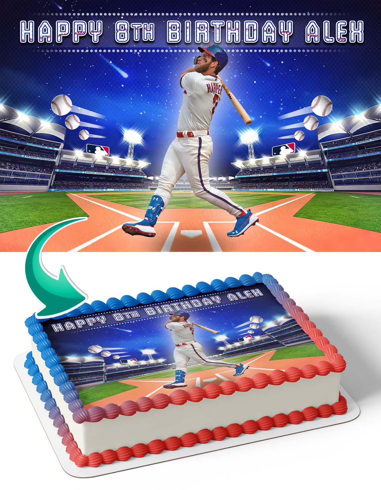 Bryce Harper Phillips Edible Cake Topper