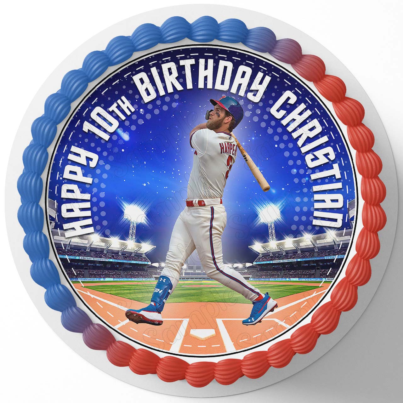Bryce Harper Phillips Round – Icing Sheet Birthday - Personalized Edible Cake Topper | Custom Icing Sheet | Birthday Cake Decoration