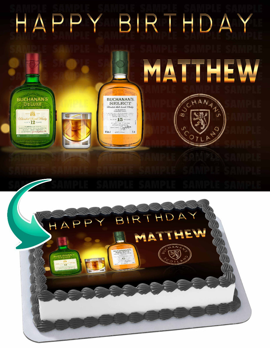 Buchanans Whiskey Edible Cake Topper