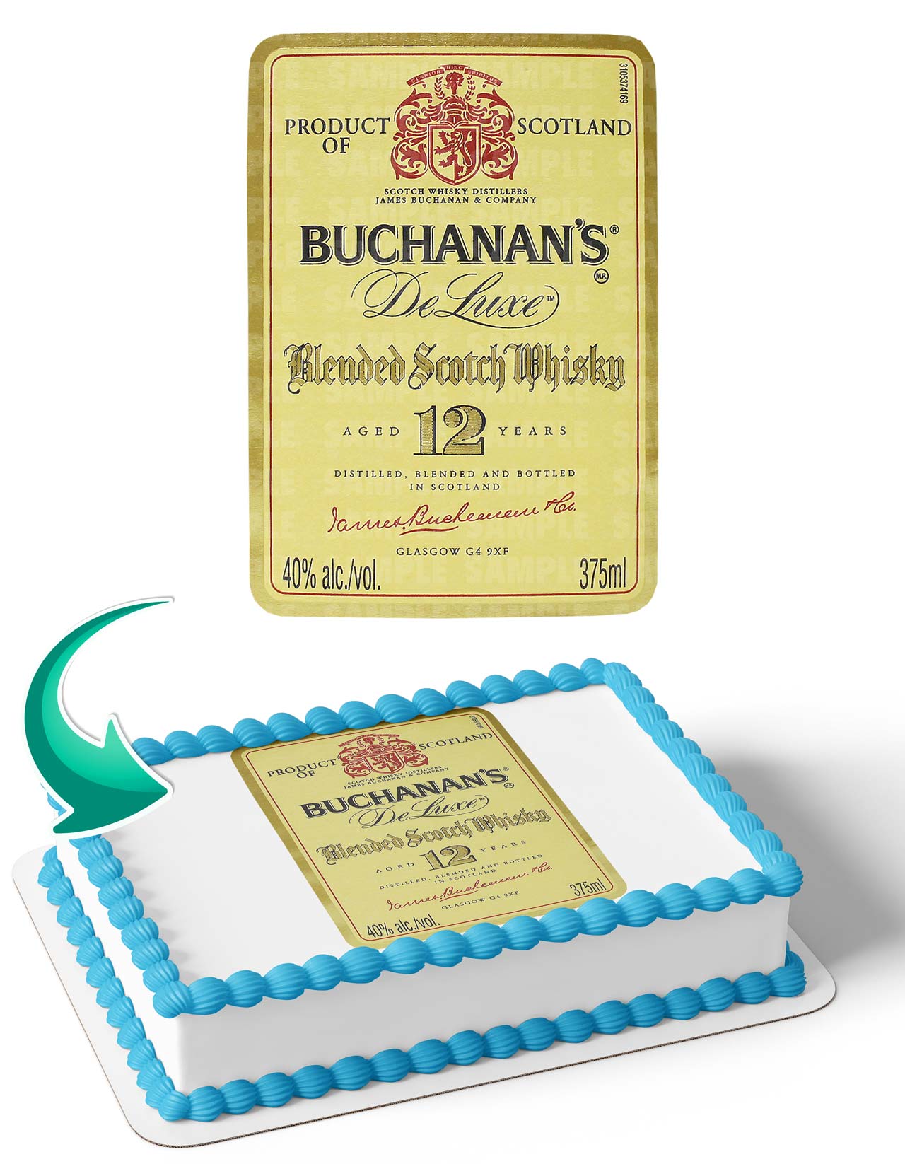 Buchanans Blended Scotch Whisky Edible Cake Topper