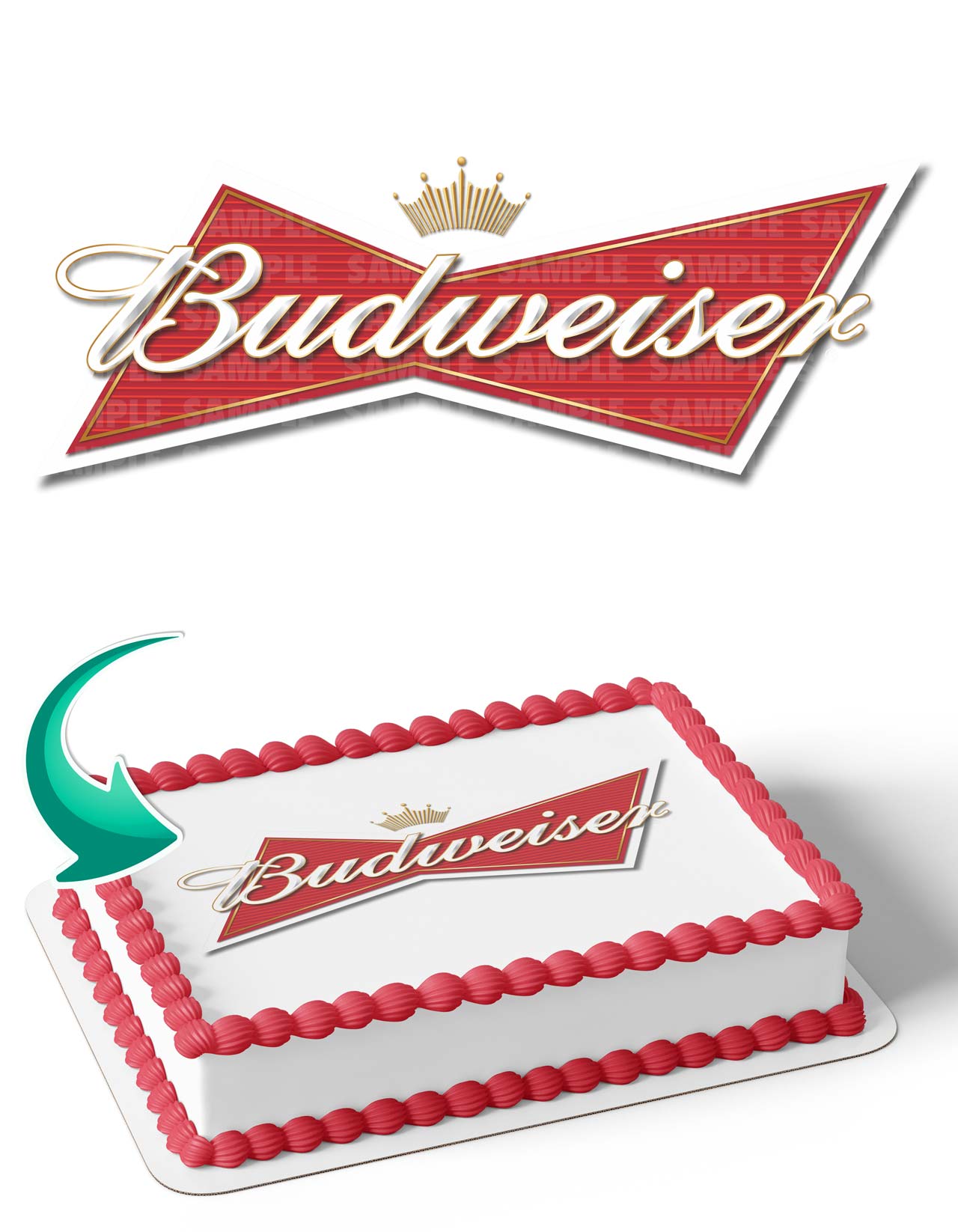 Budweiser Drink Beer Edible Cake Topper