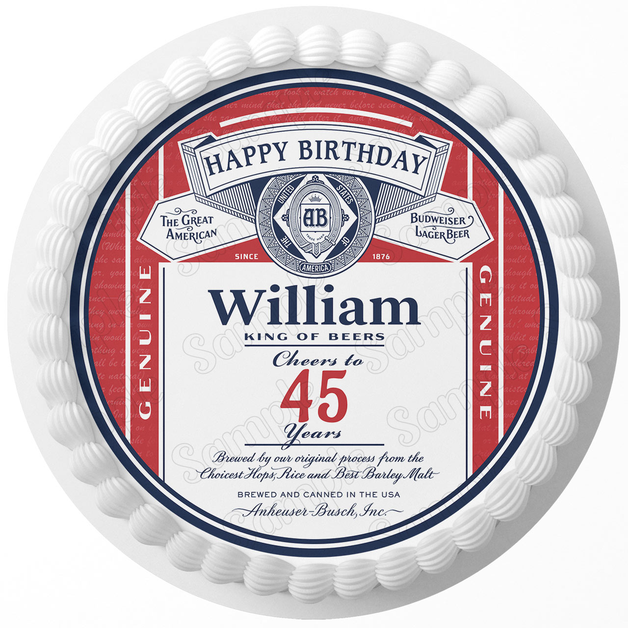 Beer Lovers Fan TRX Round – Icing Sheet Birthday - Personalized Edible Cake Topper | Custom Icing Sheet | Birthday Cake Decoration