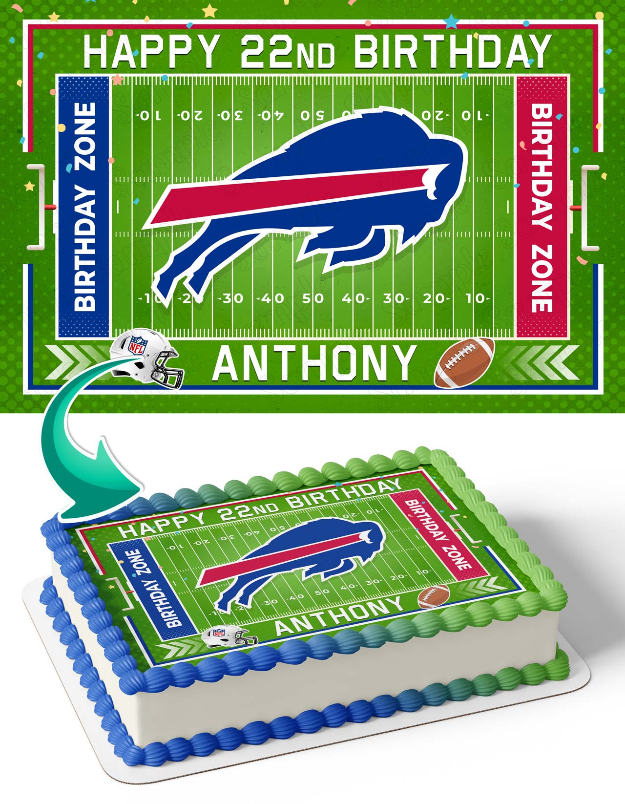 Buffalo Bills Edible Cake Topper