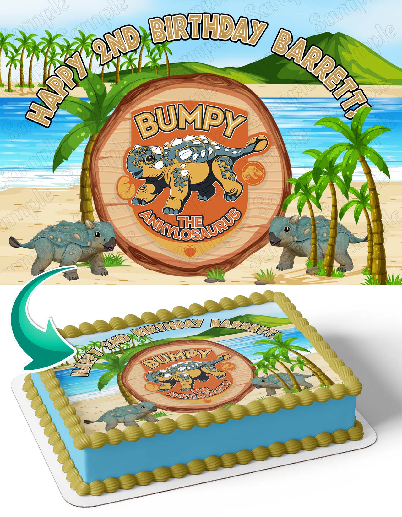 Bumpy Camp Cretaceous Edible Cake Topper