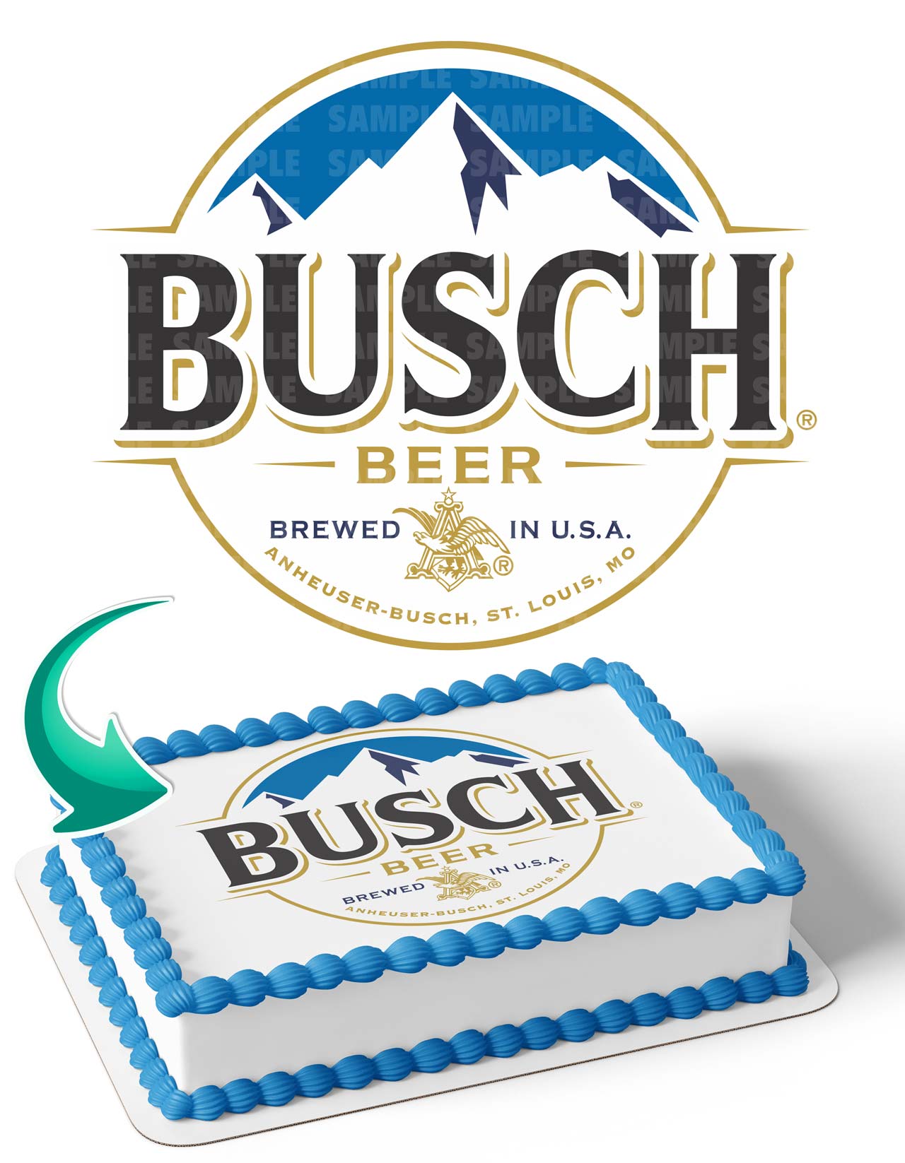 Busch Beer Edible Edible Cake Topper