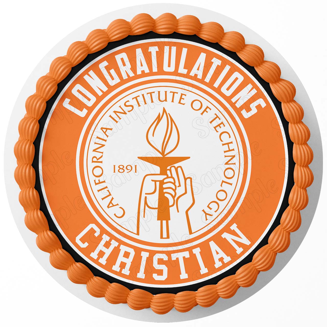 California Institute of Technology LFS Round – Icing Sheet Birthd - Personalized Edible Cake Topper | Custom Icing Sheet | Birthday Cake Decoration