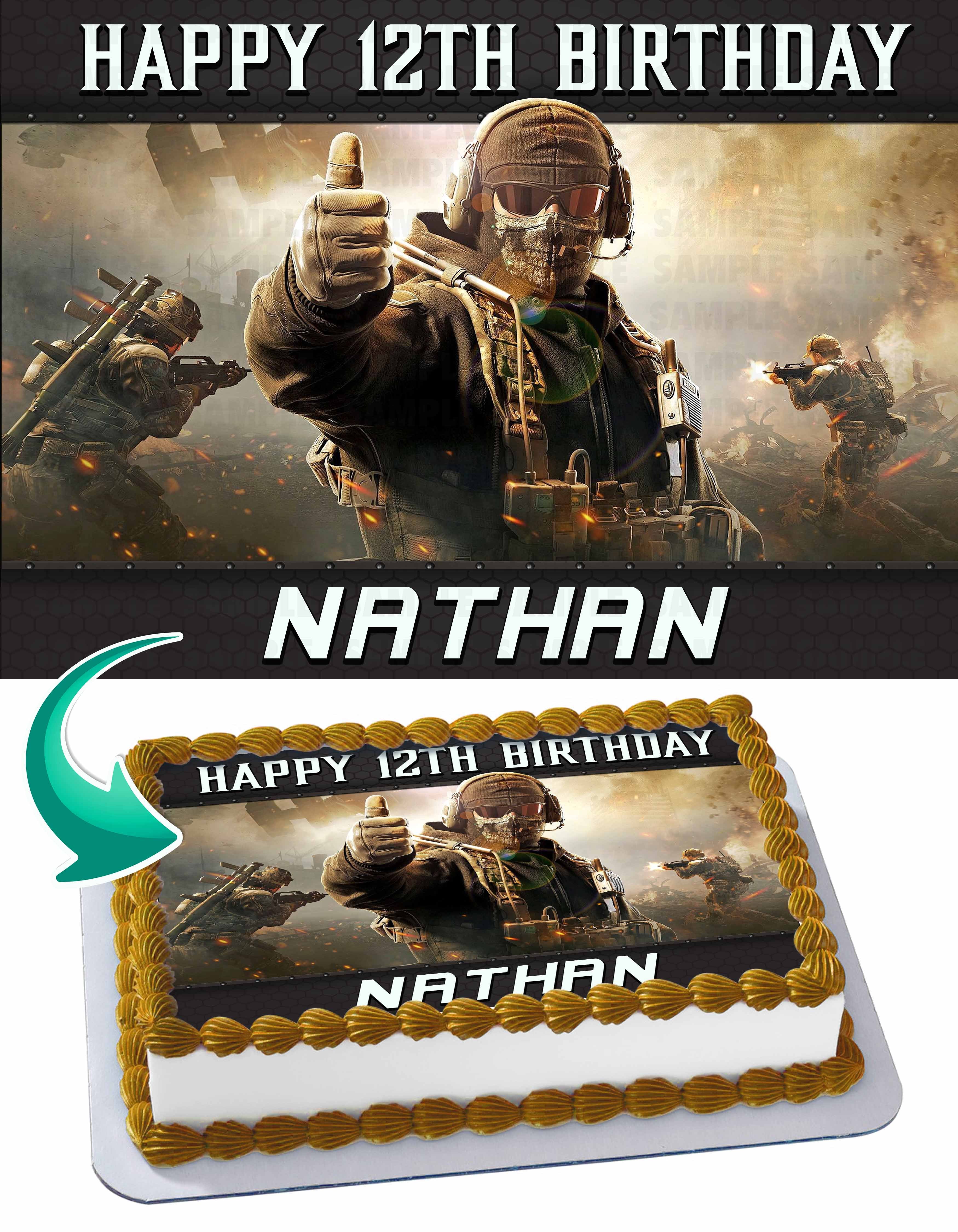 Call Duty CD Edible Cake Topper